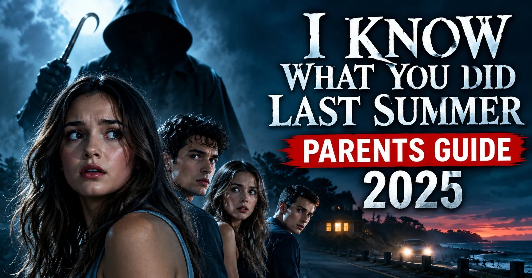 I Know What You Did Last Summer Parents Guide 2025 featuring a suspense horror movie inspired scene